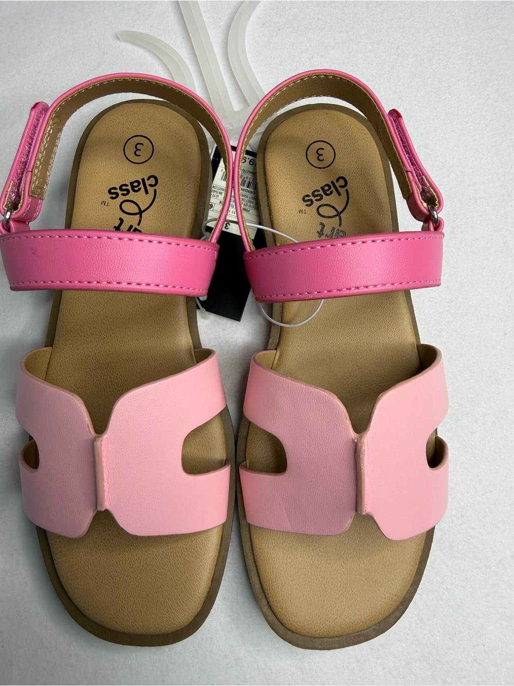Art Class Girls Pink Auden Sandals Size 3 NWT Velcro Strap Slip-On Sandals